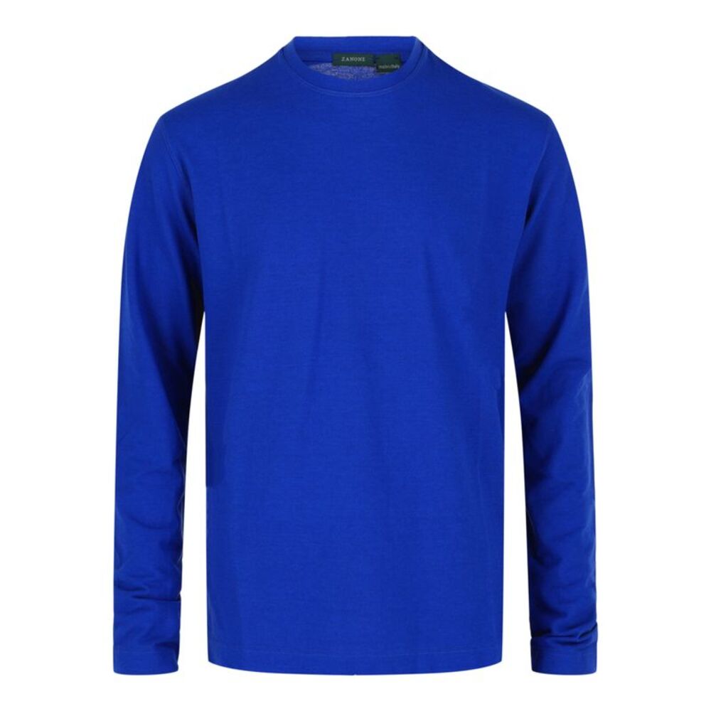 Slowear Zanone Long-Sleeve Crew-Neck T-Shirt Blue Mens